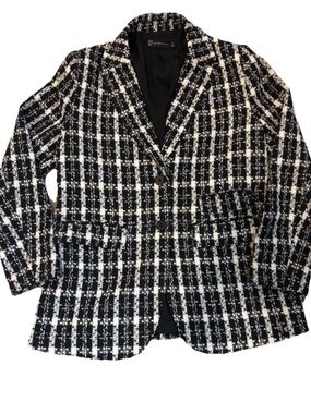 Black & White Checked Tweed Blazer by New York & co size medium great condition